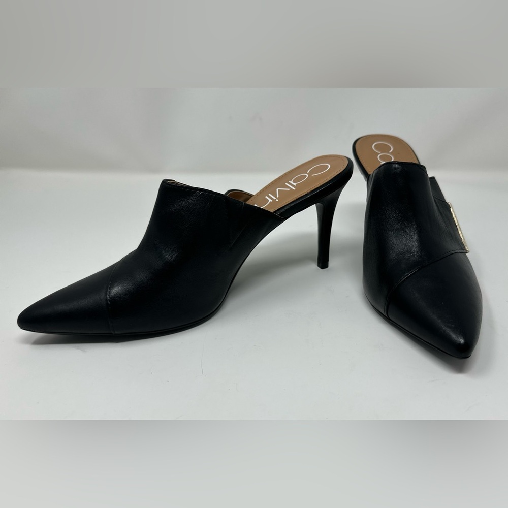 Calvin Klein Women's Black Leather Grecia Pump